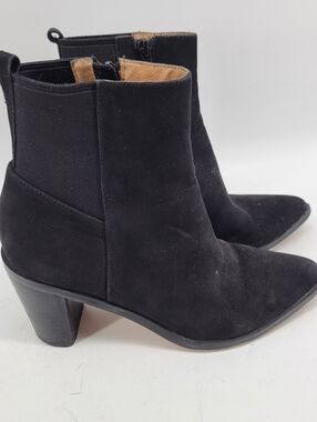 Corso Como Classic Black Suede Ankle Boots - Women's Heeled Chelsea Style 7.5